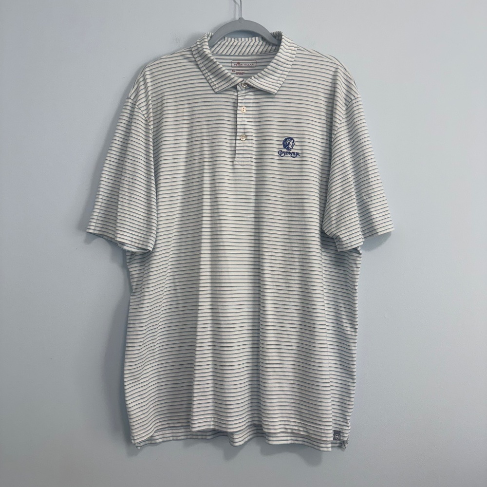 Peter Millar Mens Short Sleeve Summer Comfort Striped Polo Shirt‎ Size XL